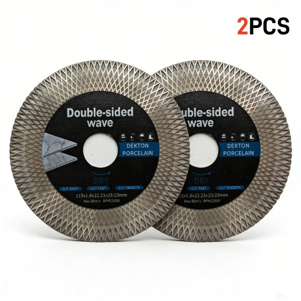 Novogear360™ Ultra-Thin Mesh Turbo Diamond Blade (2-Pack) | Professional 4.5" Disc for Rock Slabs, Porcelain & Marble | Zero-Chip Cutting & Grinding