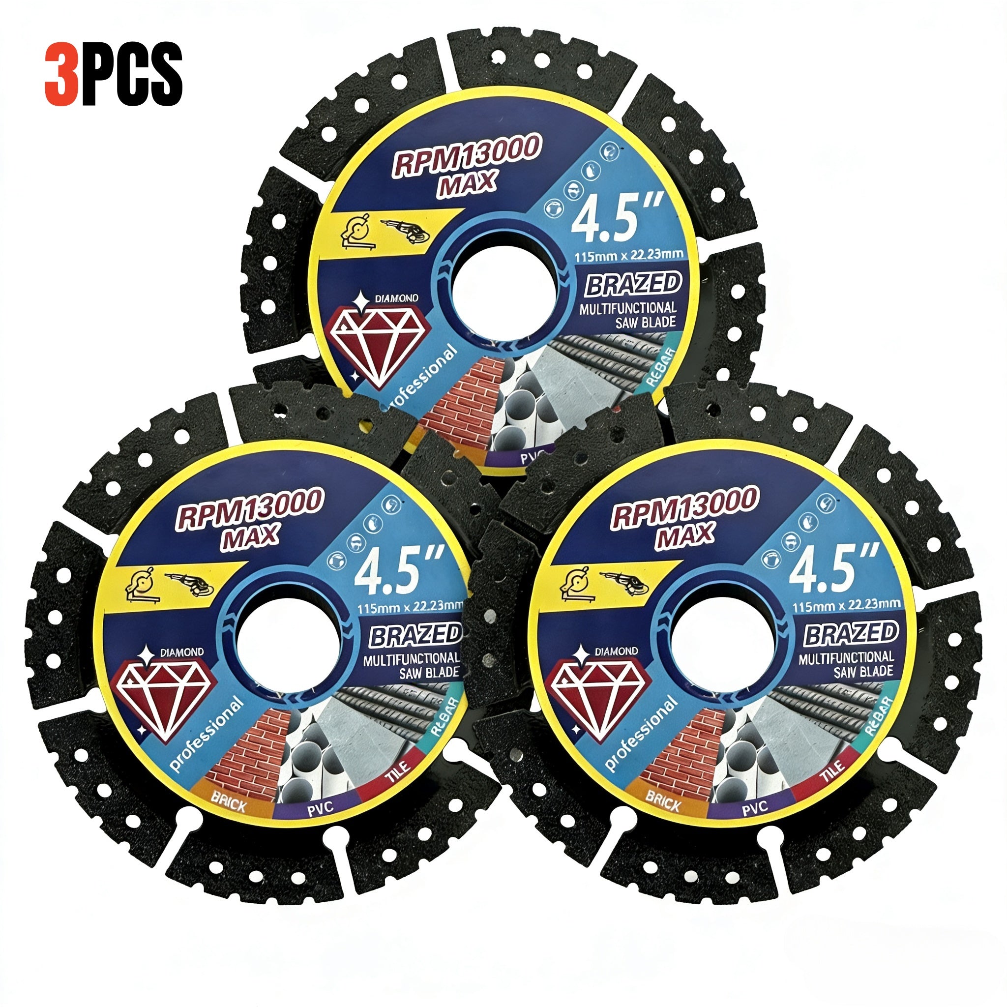 Novogear360™ Universal Master Blade (3-Pack) – One Disc for Everything: Metal, Tile, Stone & Plastic | 4.5" Extreme Dry-Cut Series
