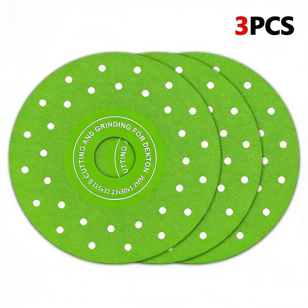 3-Pack 115mm Diamond Cutting & Grinding Disc - Porous Heat-Dissipation Design | Professional Grade Saw Blades for Porcelain, Tile & Marble Chamfering