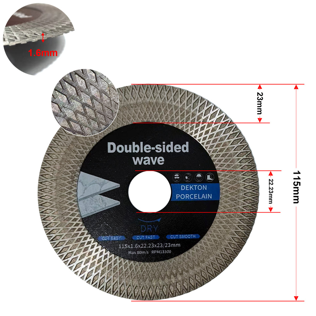 Novogear360™ Ultra-Thin Mesh Turbo Diamond Blade (2-Pack) | Professional 4.5" Disc for Rock Slabs, Porcelain & Marble | Zero-Chip Cutting & Grinding