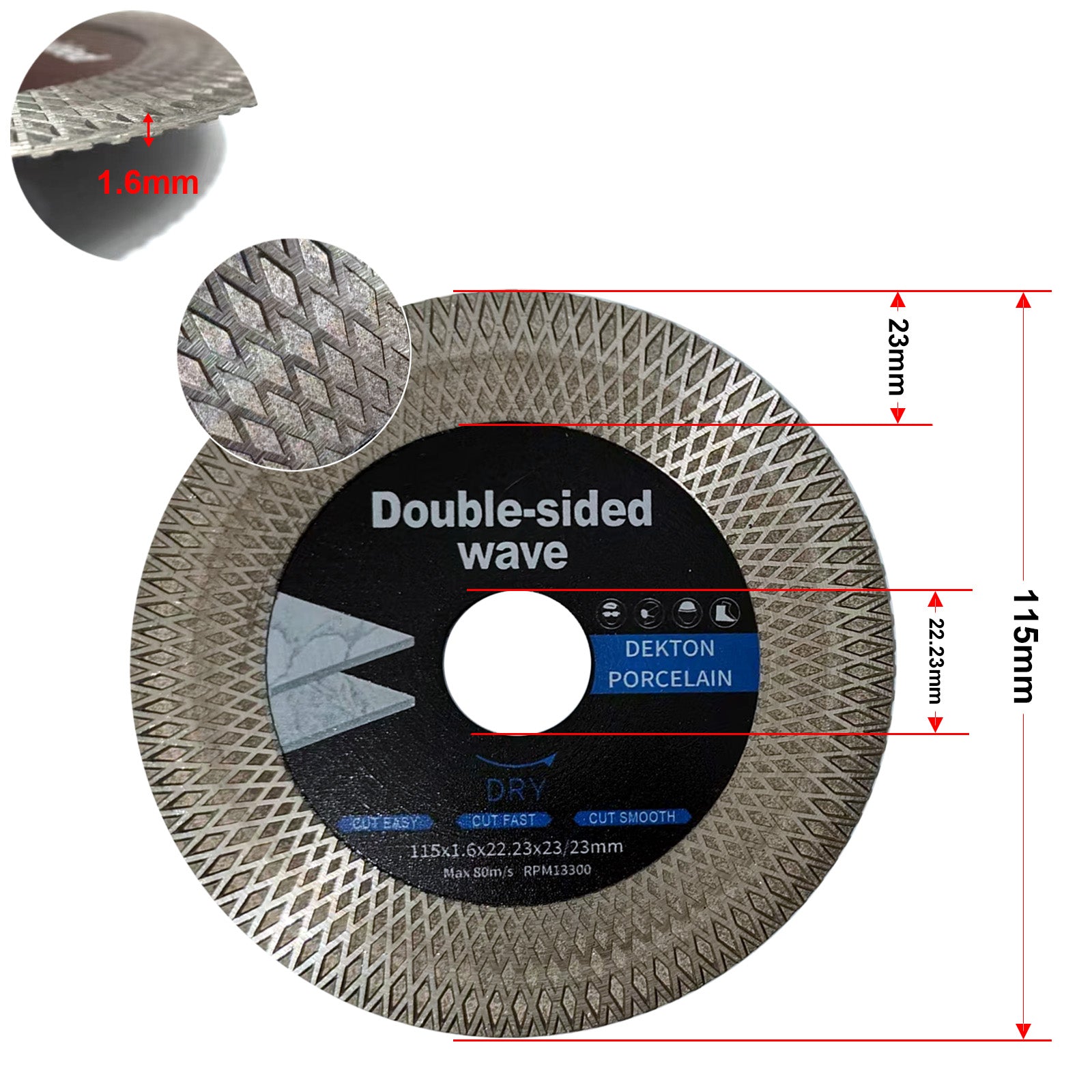 Novogear360™ Ultra-Thin Mesh Turbo Diamond Blade (2-Pack) | Professional 4.5" Disc for Rock Slabs, Porcelain & Marble | Zero-Chip Cutting & Grinding