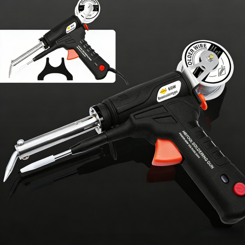 60W Electric Soldering Gun Kit, Multi-Function SolderingIron Set for Home Repair & DIY (5-Piece, Black)