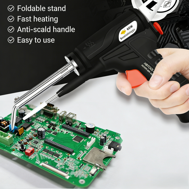 60W Electric Soldering Gun Kit, Multi-Function SolderingIron Set for Home Repair & DIY (5-Piece, Black)