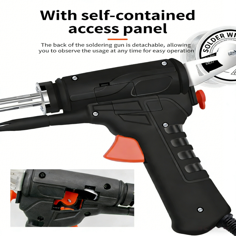 60W Electric Soldering Gun Kit, Multi-Function SolderingIron Set for Home Repair & DIY (5-Piece, Black)